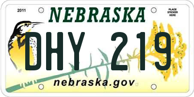 NE license plate DHY219