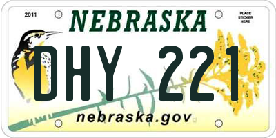 NE license plate DHY221
