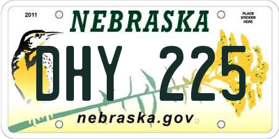 NE license plate DHY225