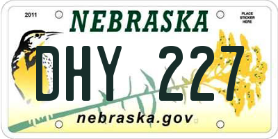 NE license plate DHY227