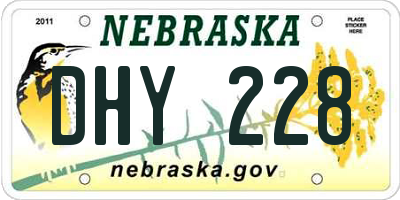 NE license plate DHY228