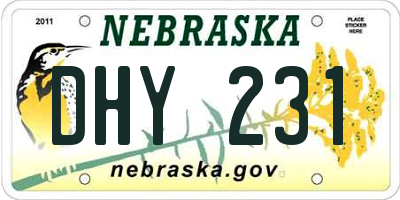 NE license plate DHY231