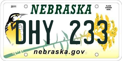 NE license plate DHY233