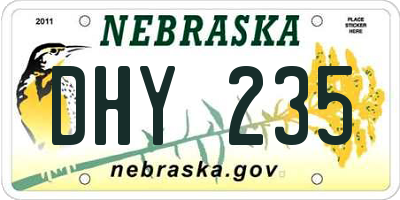 NE license plate DHY235