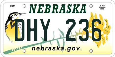 NE license plate DHY236