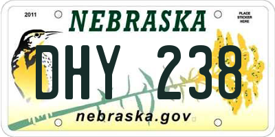 NE license plate DHY238