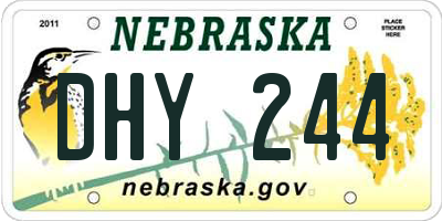 NE license plate DHY244