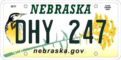 NE license plate DHY247