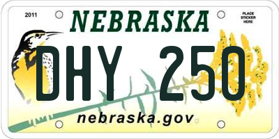 NE license plate DHY250