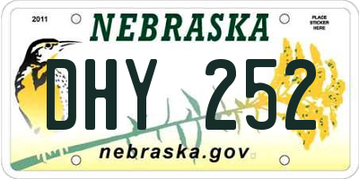 NE license plate DHY252