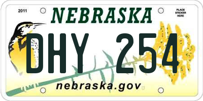 NE license plate DHY254