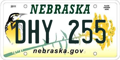 NE license plate DHY255