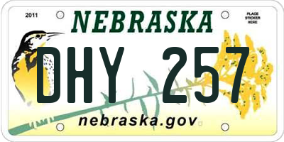 NE license plate DHY257