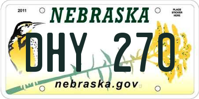 NE license plate DHY270
