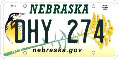 NE license plate DHY274