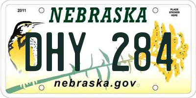 NE license plate DHY284