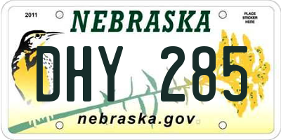 NE license plate DHY285