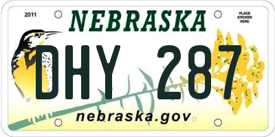 NE license plate DHY287