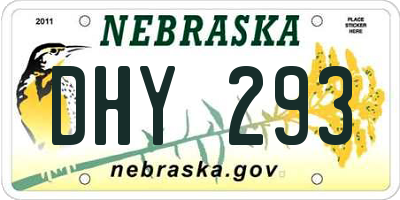 NE license plate DHY293