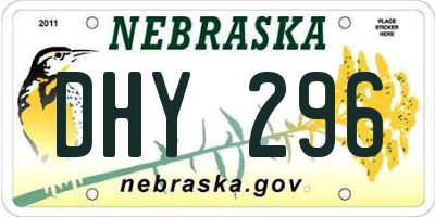 NE license plate DHY296