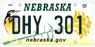 NE license plate DHY301
