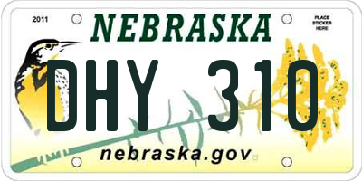 NE license plate DHY310
