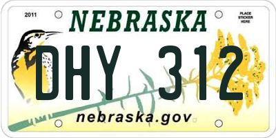 NE license plate DHY312