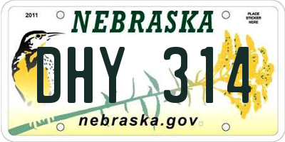 NE license plate DHY314