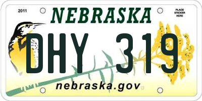 NE license plate DHY319