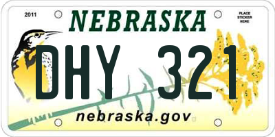 NE license plate DHY321