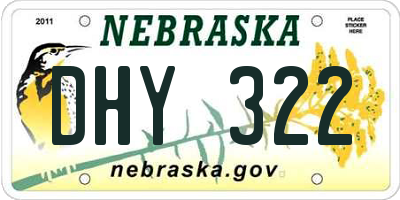 NE license plate DHY322