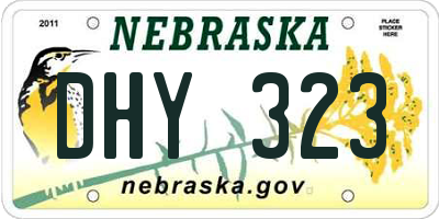 NE license plate DHY323