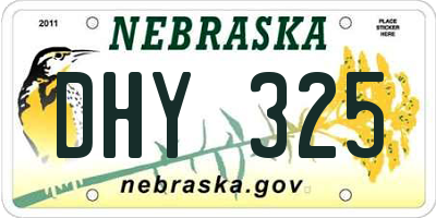 NE license plate DHY325