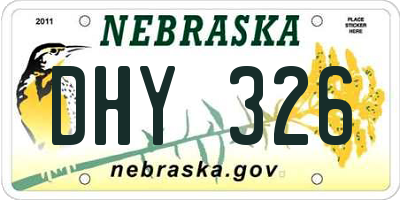 NE license plate DHY326