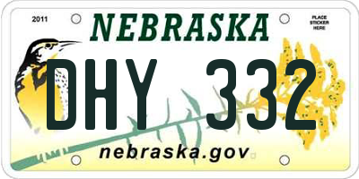 NE license plate DHY332