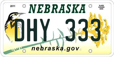 NE license plate DHY333