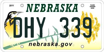 NE license plate DHY339