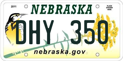 NE license plate DHY350