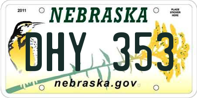 NE license plate DHY353