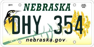 NE license plate DHY354