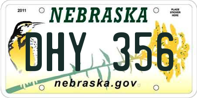 NE license plate DHY356