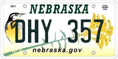 NE license plate DHY357