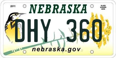 NE license plate DHY360
