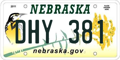 NE license plate DHY381