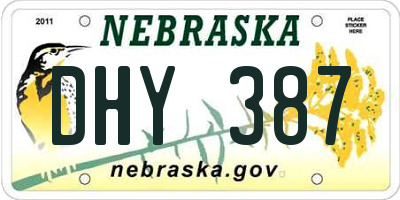 NE license plate DHY387