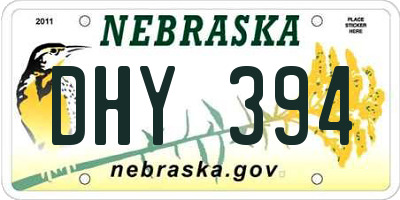 NE license plate DHY394