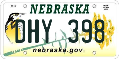 NE license plate DHY398