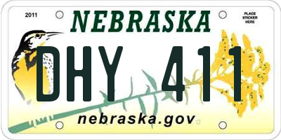 NE license plate DHY411