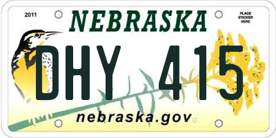 NE license plate DHY415