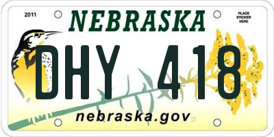 NE license plate DHY418
